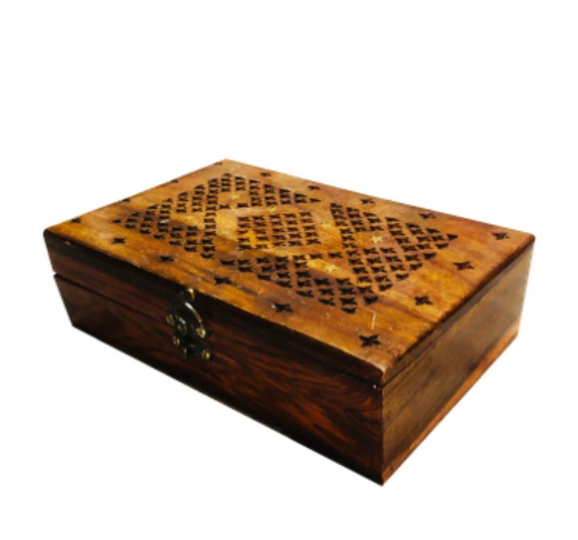 Handcrafted Wooden Jewelry Box | Elegant Storage for Your Precious Items