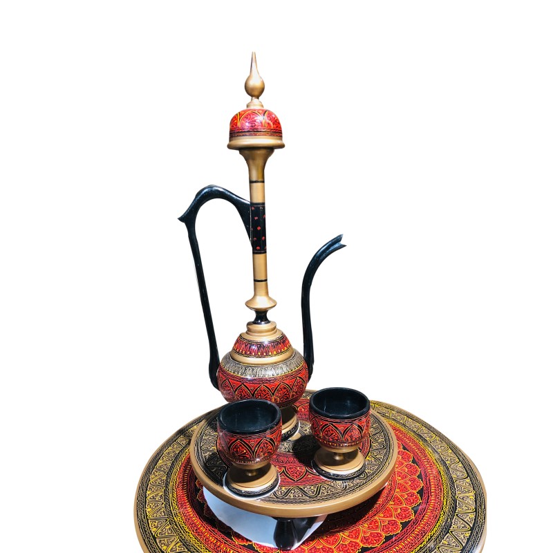 Handcrafted Wooden Umary KHyam (Surahi) with Nakshi Art Work | Traditional Elegance